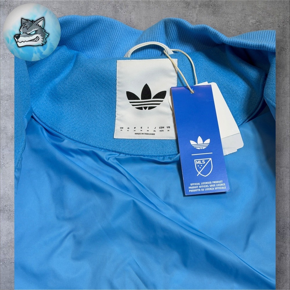 NWT Adidas Semi Blue Inter Miami CF Anthem Bomber Jacket Men's Size Medium - Picture 5 of 8
